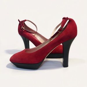 Kate Spade Red Suede Mary Janes